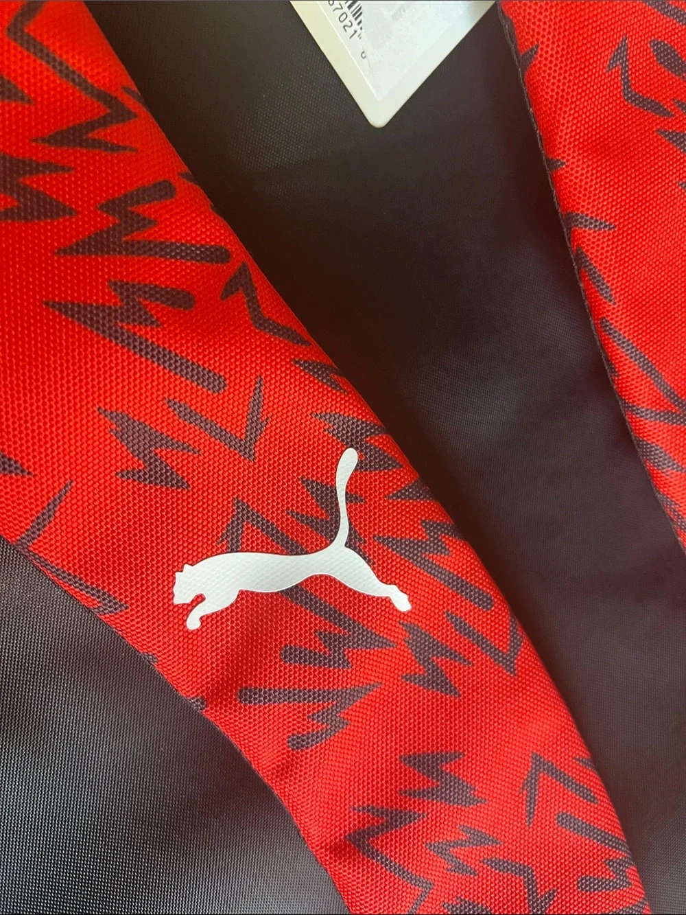 Puma Black & Red Graphic Athletic Backpack